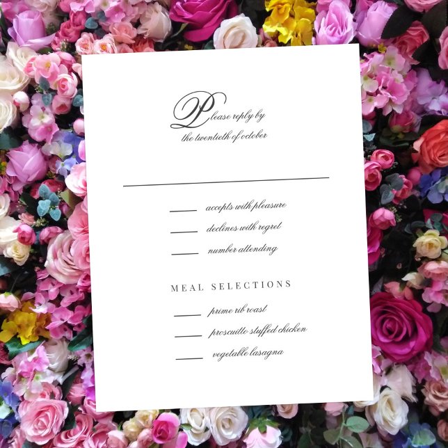 Elegant Simple Script Wedding RSVP Card (Creator Uploaded)