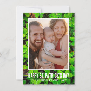 Elegant Simple Shamrock Photo St. Patrick's Day Ho Holiday Card