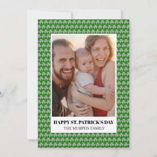 Elegant Simple Shamrock Photo St. Patrick's Day Holiday Card