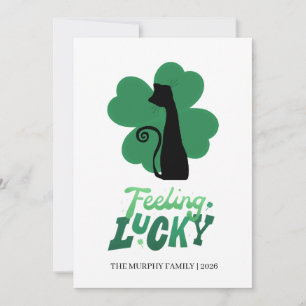 Elegant Simple Shamrock Photo St. Patrick's Day Holiday Card
