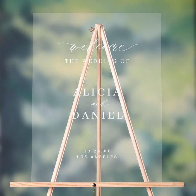 Élégant simple signe de bienvenue mariage dépoli (Neutre)