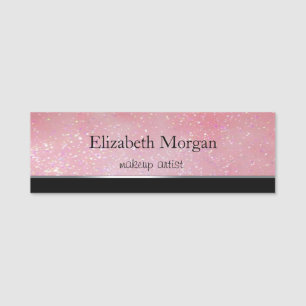 Elegant  Simple  Silver Stripe Name Tag