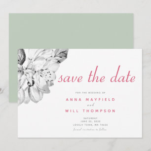 Elegant Simple Spring Floral Wedding Save the Date