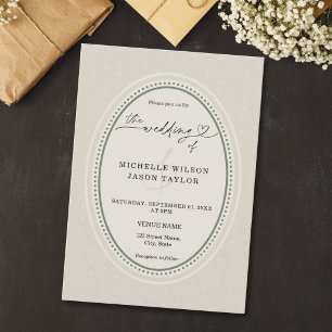 Elegant Simple Stripes Cottagecore Patterned Invitation