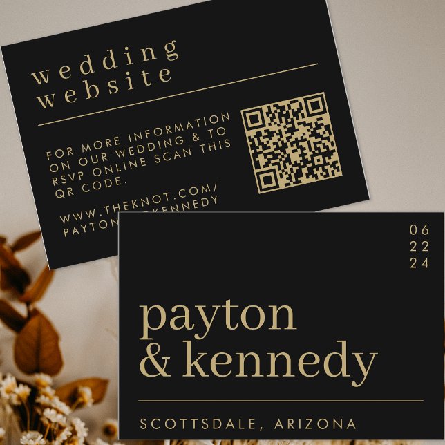 Elegant Simple Stylish Wedding Website RSVP Chic Enclosure Card (Creator Uploaded)