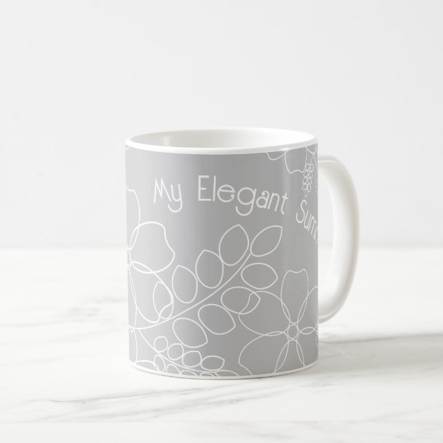 Elegant simple summer flowers pattern coffee mug (Front Right)