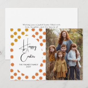 Elegant Simple Sweet spring floral Easter Portrait Holiday Card