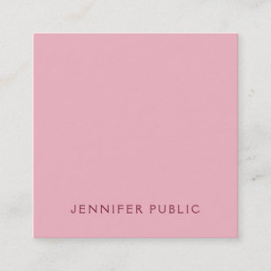 Elegant Simple Template Pale Pink Luxury Modern Square Business Card