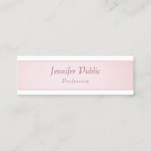 Elegant Simple Template Rose Gold White Modern Mini Business Card