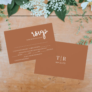 Elegant Simple Terracotta Wedding RSVP Card