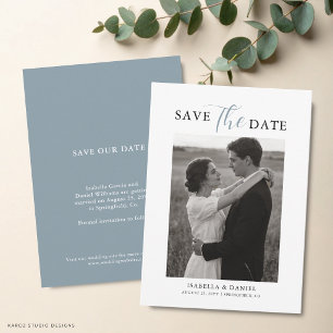 Elegant Simple Text Photo Wedding Save The Date