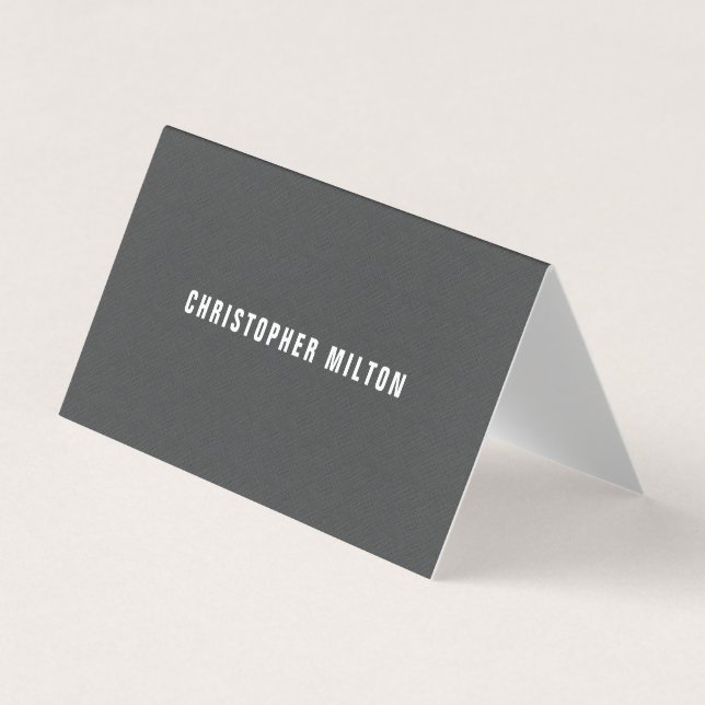Elegant Simple Texture Grey Consultant Business Card (Front)