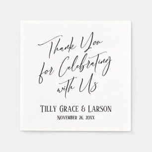 Elegant Simple Thank You for Celebrating with Us Napkin
