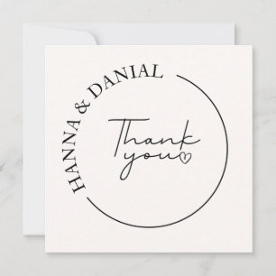 Elegant Simple Thank You Wedding Favour Invitation