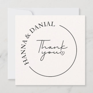 Elegant Simple Thank You Wedding Favour Invitation