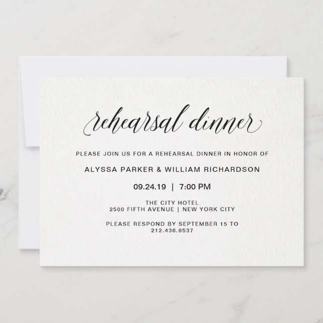 Elegant Simple Typography | Rehearsal Dinner Invitation (Front)