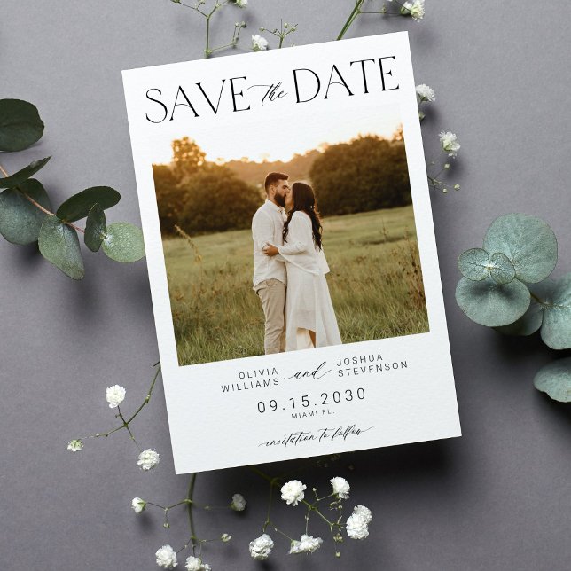 Elegant simple typography script photo wedding save the date (Creator Uploaded)