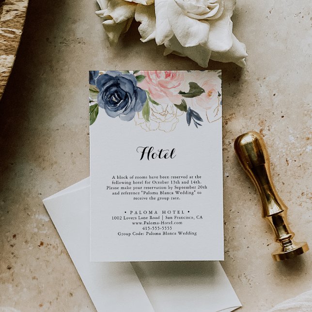 Elegant Simple Unique Winter Floral Hotel Enclosure Card (Creator Uploaded)