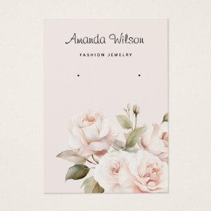 Elegant simple vintage floral earring display card