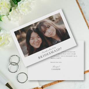 Elegant Simple Vintage Photo Bridesmaid Proposal