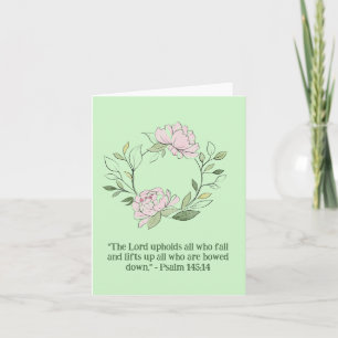 Elegant Simple Watercolor Floral Wreath Religious Card