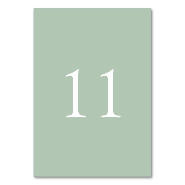 Elegant Simple Watercolor Wedding | Table Number (Front)