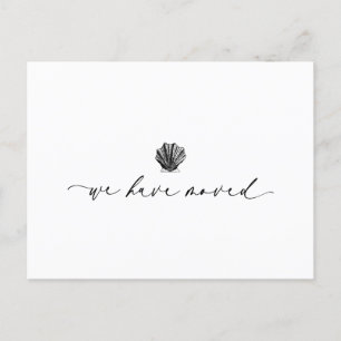 Elegant Simple We Have Moved Handwritten Script Postcard