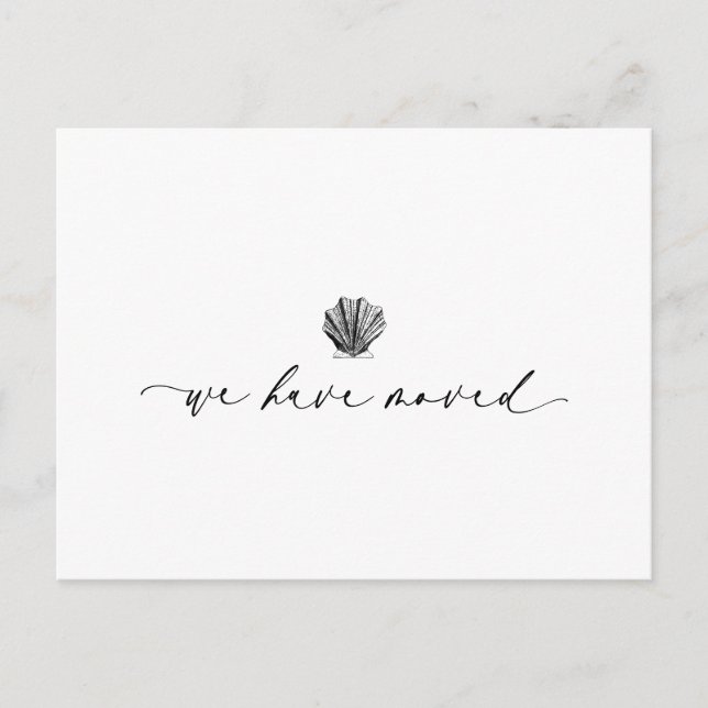 Elegant Simple We Have Moved Handwritten Script Postcard (Front)