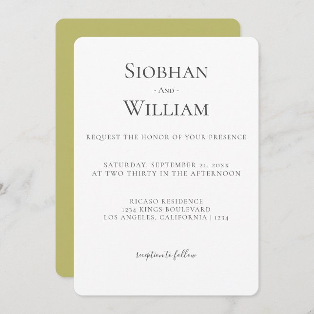 Elegant Simple Wedding (Front/Back)