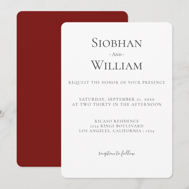 Elegant Simple Wedding (Front/Back)