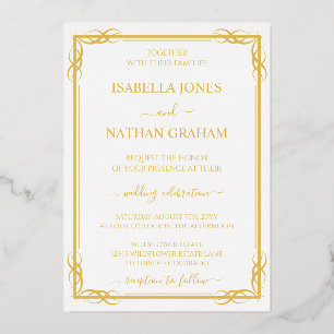 Elegant Simple Wedding Foil Invitation