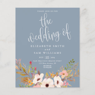 Elegant Simple Wedding Invitation Floral Budget  Flyer