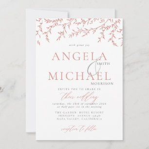 Elegant Simple Wedding Invitation Pink branch
