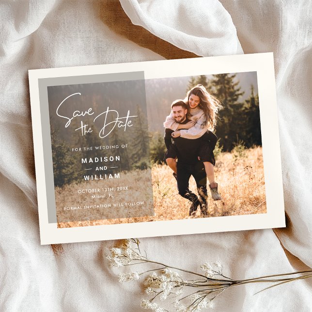Elegant Simple Wedding Photo Save the Date Invitation (Creator Uploaded)