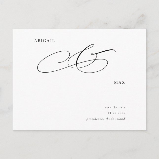 Elegant Simple Wedding Save the Date Announcement Postcard (Front)
