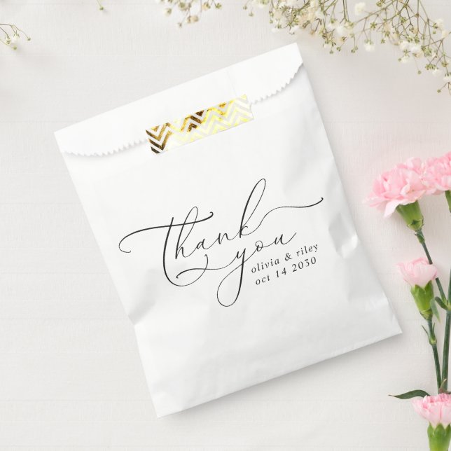 Elegant Simple Wedding Thank You Script  Favour Bag (Sealed)