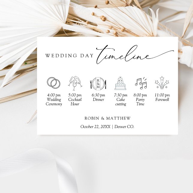 Elegant Simple Wedding Timeline Enclosure Card (Creator Uploaded)