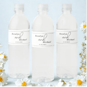 Elegant Simple Wedding Water Bottle Label