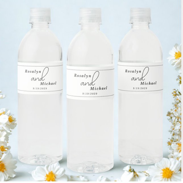 Elegant Simple Wedding Water Bottle Label (Creator Uploaded)
