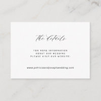 Elegant simple white black wedding website details