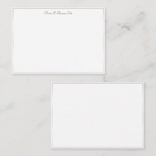 Elegant Simple White Gold Frame Wedding Couple Card