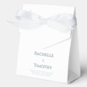 Elegant Simple White Grey Editable Wedding Favor Box