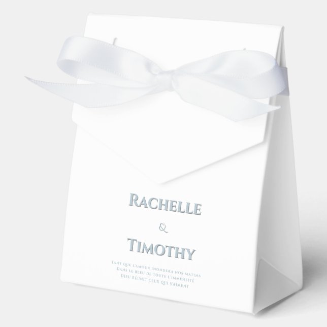 Elegant Simple White Grey Editable Wedding  Favor Box (Front)