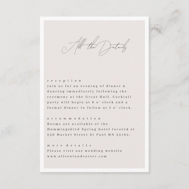 Elegant Simple With Line Art Flowers & Border Enclosure Card (Front)