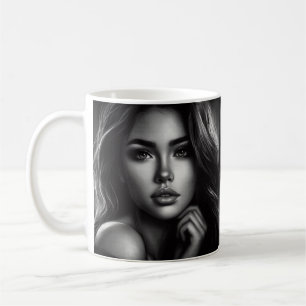 "Elegant Simplicity Sketch Art Girl Mug" Coffee Mug