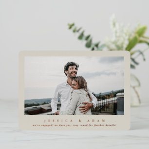Elegant Single Photo Foil Engagement Announcement