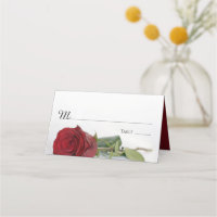 Elegant Single Red Rose Wedding Write-In