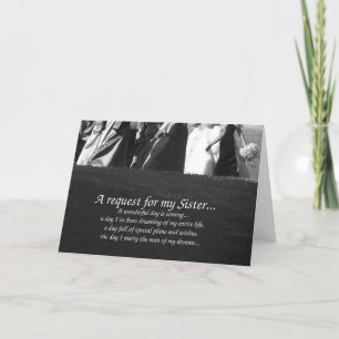 Elegant Sister Matron of Honour Request Card