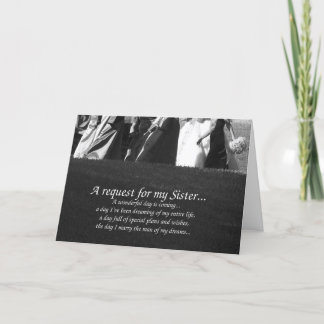 Elegant Sister Matron of Honour Request Card
