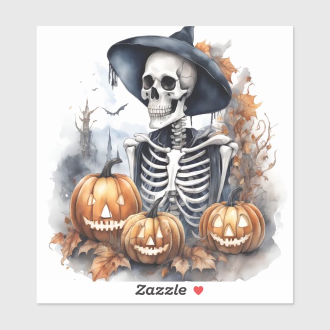 Elegant Skeleton Halloween Watercolor  (Sheet)